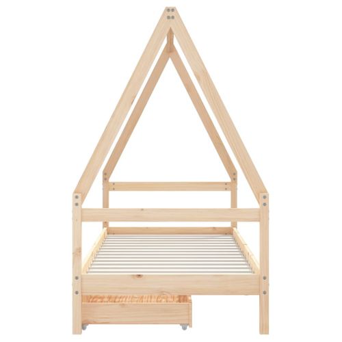 Lit cabane enfant Tiroirs 90x190 Cm Bois De Pin Massif