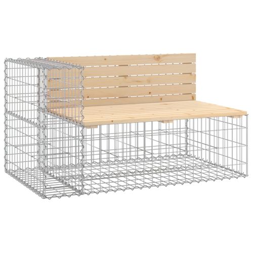 Banc De Jardin Design Gabion 244x71x65,5 Cm Bois Massif De Pin