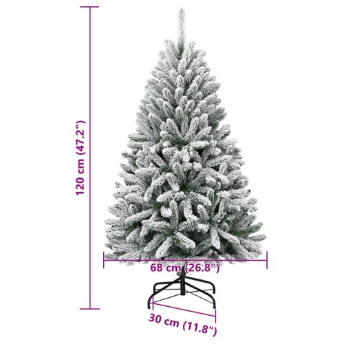 Sapin De Noël Artificiel à Charnières Avec Neige Floquée 120 Cm