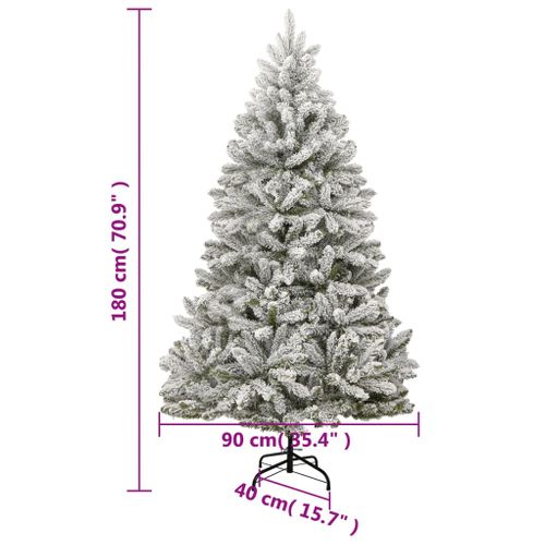 Sapin De Noël Artificiel à Charnières Avec Neige Floquée 180 Cm