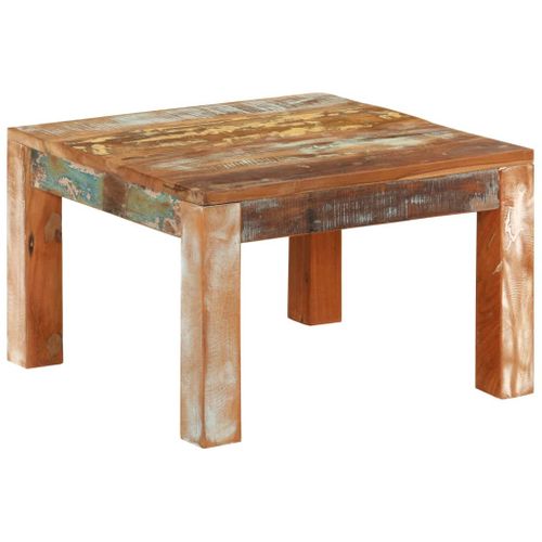 Table Basse 55x55x35 Cm Bois De Récupération Massif