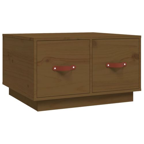 Table Basse Marron Miel 60x53x35 Cm Bois Massif De Pin