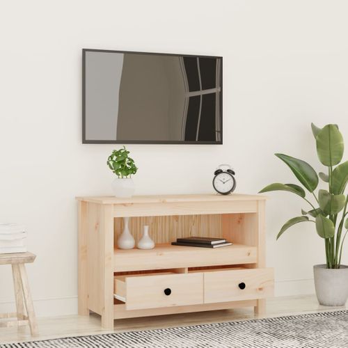 Meuble TV 79x35x52 Cm Bois De Pin Massif