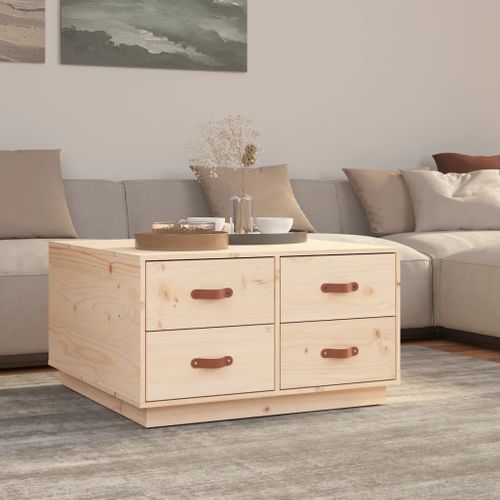 Table Basse 80x80x45 Cm Bois Massif De Pin