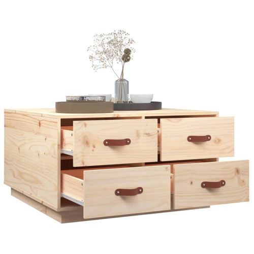 Table Basse 80x80x45 Cm Bois Massif De Pin