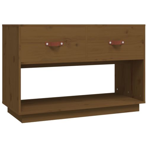 Meuble TV Marron Miel 90x40x60 Cm Bois De Pin Massif