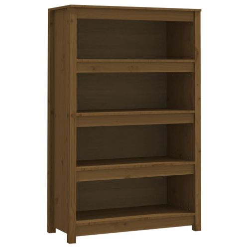 Bibliothèque Marron Miel 80x35x126 Cm Bois De Pin Massif