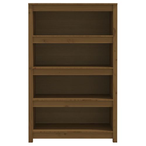 Bibliothèque Marron Miel 80x35x126 Cm Bois De Pin Massif