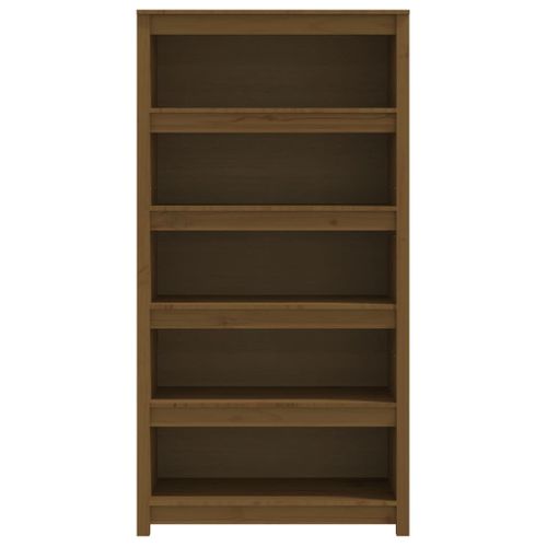 Bibliothèque Marron Miel 80x35x154 Cm Bois De Pin Massif