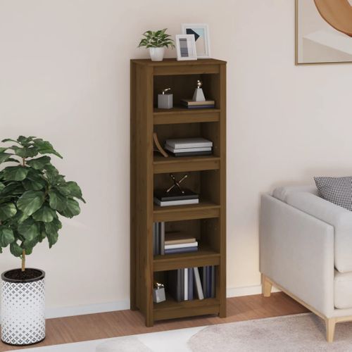 Bibliothèque Marron Miel 50x35x154 Cm Bois De Pin Massif