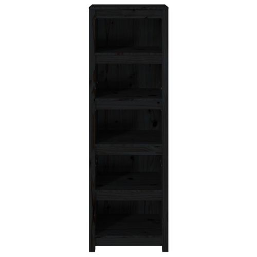 Bibliothèque Noir 50x35x154 Cm Bois De Pin Massif
