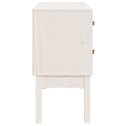 Armoire Console Blanc 90x40x78 Cm Bois De Pin Solide