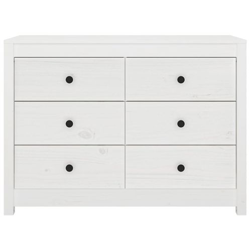 Armoire Latérale Blanc 100x40x72 Cm Bois De Pin Massif