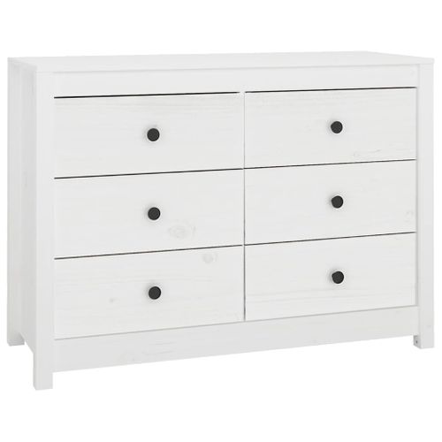 Armoire Latérale Blanc 100x40x72 Cm Bois De Pin Massif