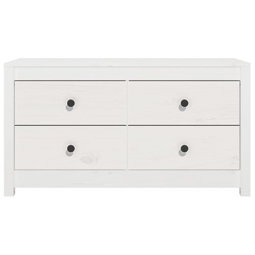 Armoire Latérale Blanc 100x40x54 Cm Bois De Pin Massif