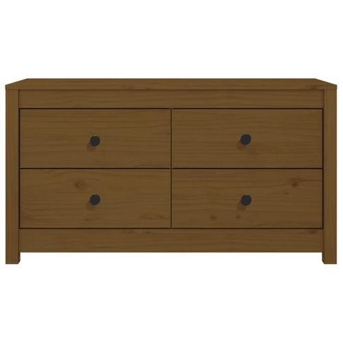 Armoire Latérale Marron Miel 100x40x54 Cm Bois De Pin Massif