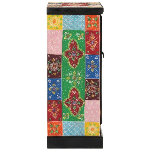 Buffet Peint à La Main Avec Portes 53x30x75 Cm Bois De Manguier