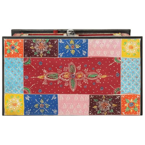 Buffet Peint à La Main Avec Portes 53x30x75 Cm Bois De Manguier