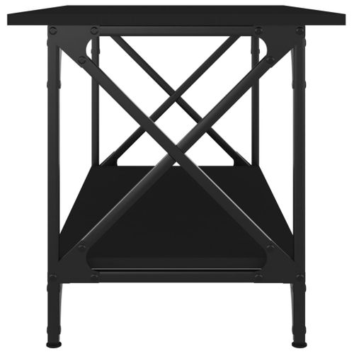 Table Basse Noir 80x45x45 Cm Bois Contreplaqué Et Fer