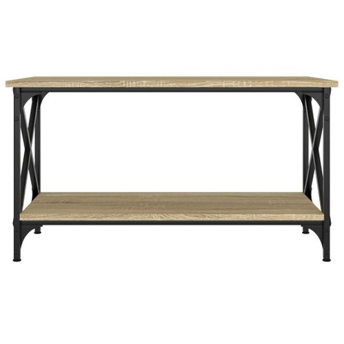 Table Basse Chêne Sonoma 80x45x45 Cm Bois Contreplaqué Et Fer