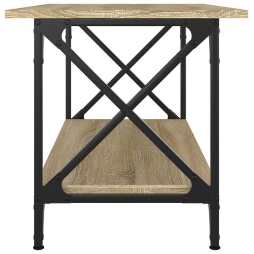 Table Basse Chêne Sonoma 80x45x45 Cm Bois Contreplaqué Et Fer