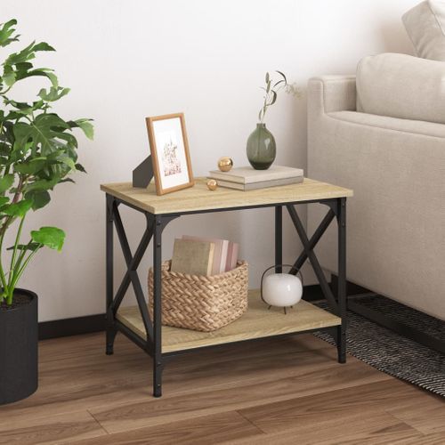 Table D'appoint Chêne Sonoma 55x38x45 Cm Bois Contreplaqué