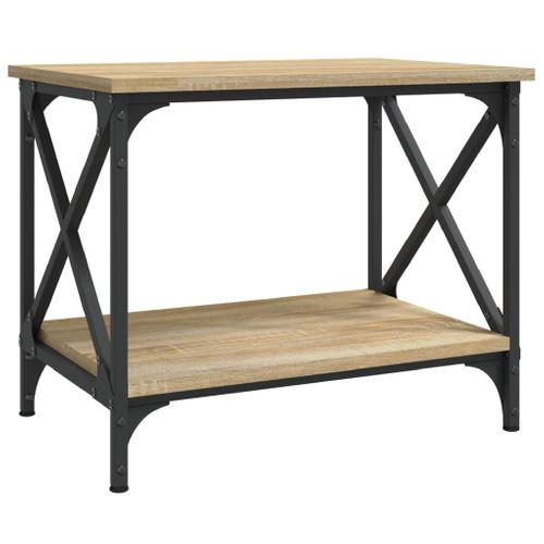 Table D'appoint Chêne Sonoma 55x38x45 Cm Bois Contreplaqué