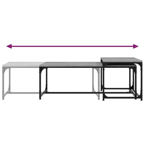 Tables Basses 2 Pièces Sonoma Gris Bois Contreplaqué