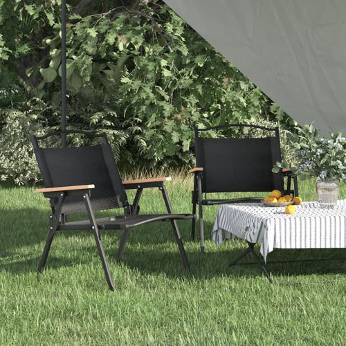 Chaises De Camping 2 Pièces Noir 54x43x59 Cm Tissu Oxford