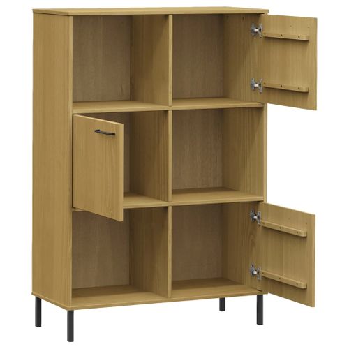 Bibliothèque Avec Pieds En Métal Marron 90x35x128,5cm Bois Oslo