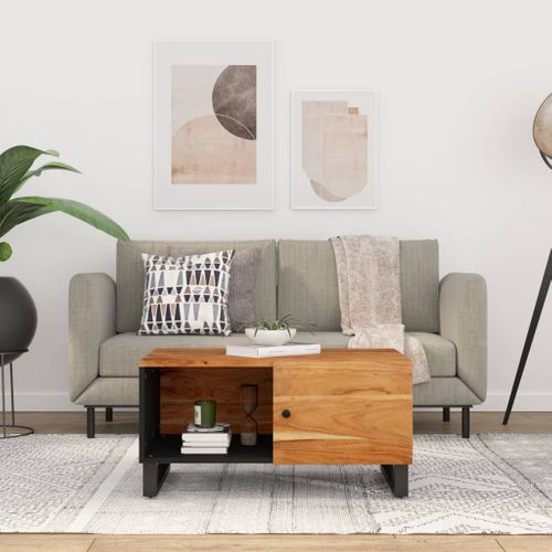 Table Basse 80x50x40 Cm Bois D'acacia Solide Et D'ingénierie