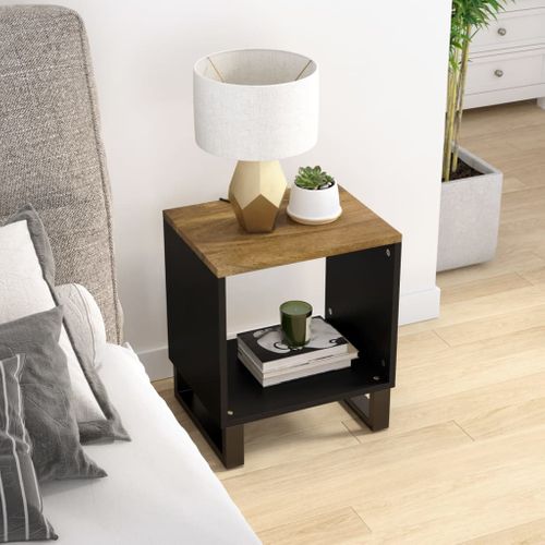 Table Basse 40x31x46 Cm Bois De Manguier Solide Et D'ingénierie