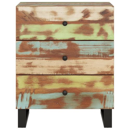 Table De Chevet 50x33x62cm Bois De Récupération Et D'ingénierie