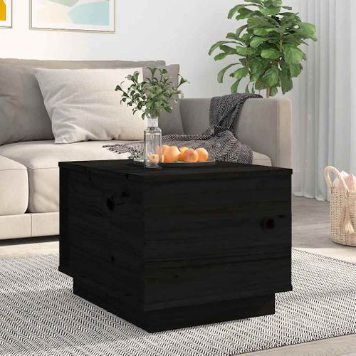 Table Basse Noir 40x50x35 Cm Bois Massif De Pin