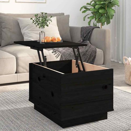 Table Basse Noir 40x50x35 Cm Bois Massif De Pin
