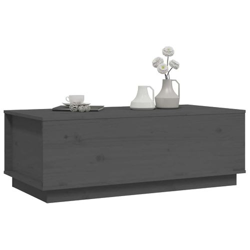 Table Basse Gris 100x50x35 Cm Bois Massif De Pin