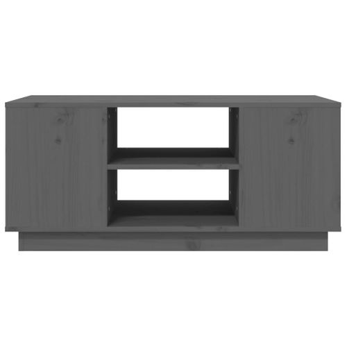Table Basse Gris 90x49x40,5 Cm Bois Massif De Pin