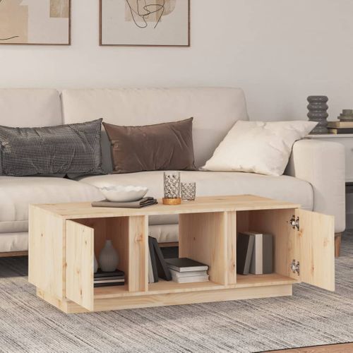 Table Basse 110x50x40 Cm Bois Massif De Pin