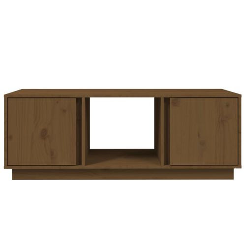 Table Basse Marron Miel 110x50x40 Cm Bois Massif De Pin