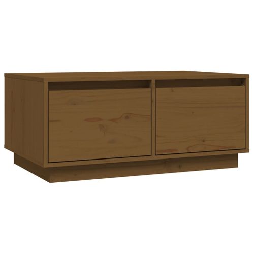 Table Basse Marron Miel 80x50x35 Cm Bois Massif De Pin
