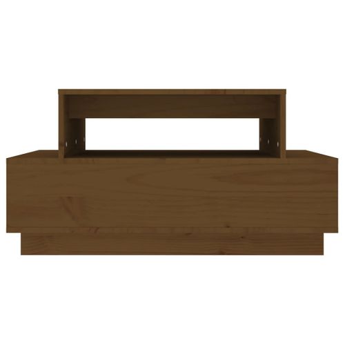 Table Basse Marron Miel 80x55x40,5 Cm Bois Massif De Pin
