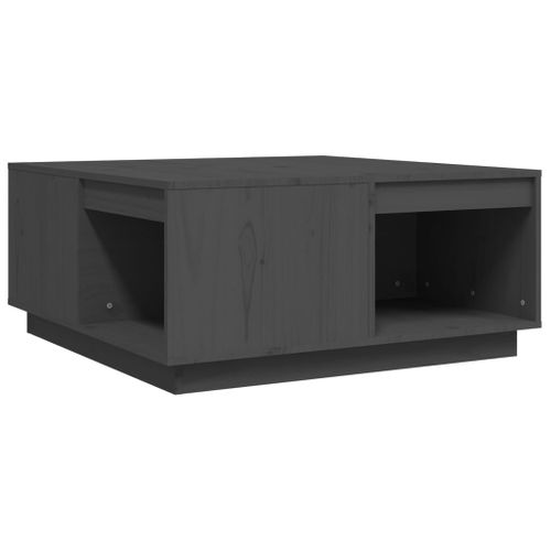 Table Basse Gris 80x81x36,5 Cm Bois Massif De Pin