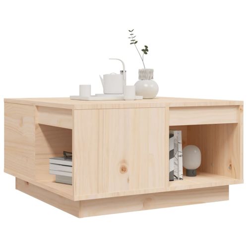 Table Basse 60x61x32,5 Cm Bois Massif De Pin