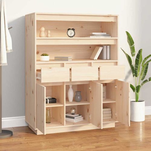 Buffet Haut 89x40x116,5 Cm Bois Massif De Pin