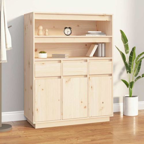 Buffet Haut 89x40x116,5 Cm Bois Massif De Pin