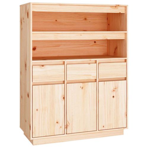 Buffet Haut 89x40x116,5 Cm Bois Massif De Pin