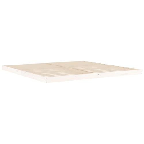 Cadre De Lit Blanc 200x200 Cm Bois De Pin Massif