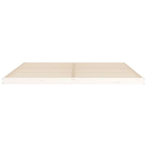 Cadre De Lit Blanc 200x200 Cm Bois De Pin Massif