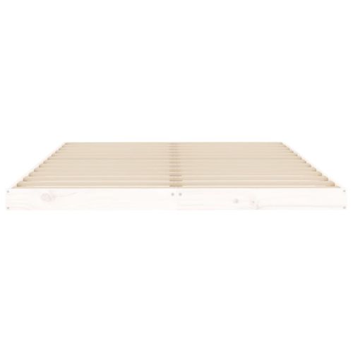 Cadre De Lit Bois Massif Pin Blanc 140x190 Cm