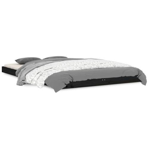 Cadre De Lit Sans Matelas Noir 120x190 Cm Bois De Pin Massif